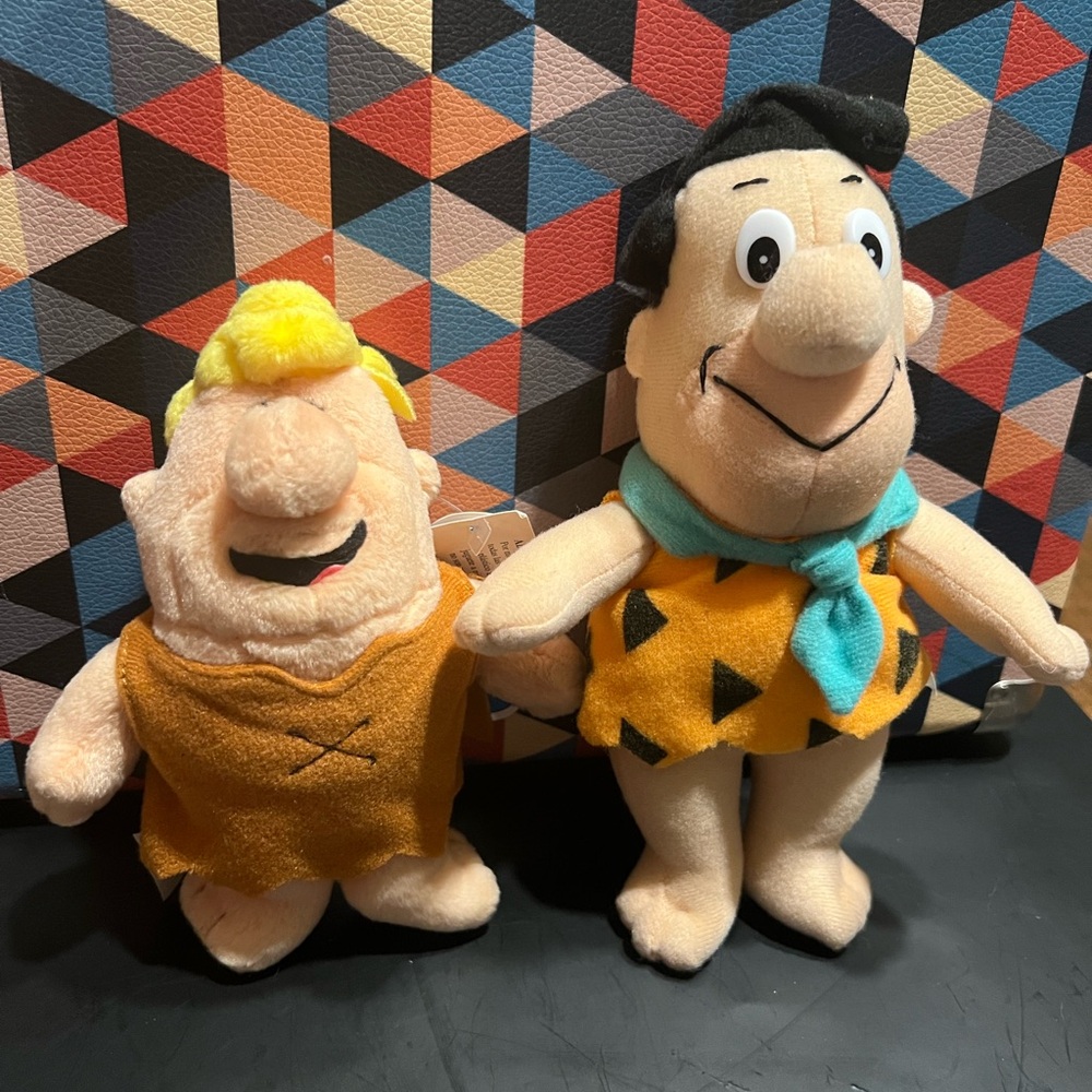 Flintstones Play By Play Hanna Barbera Fred & Barney Plush 6" & 8" Stuffed Toys